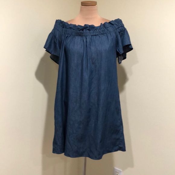 Anthropologie Corey Lynn Calter Off Shoulder Tunic Dress, Size Large - Picture 2 of 7